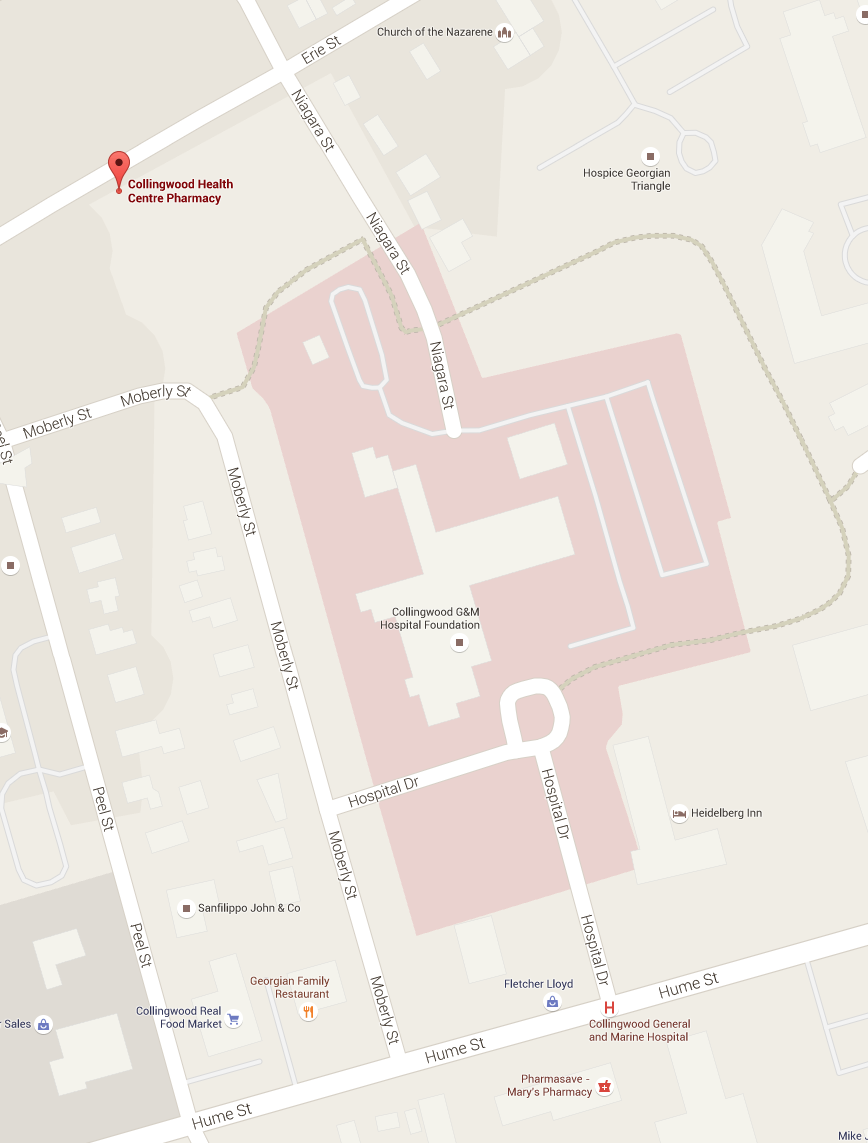 Image of map of CGMH in Collingwood